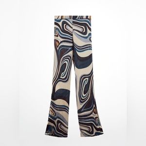 Zara Printed Wide Leg Pants